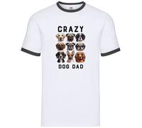 Crazy Dog Dad - Maglietta Ringer Uomo - Amore Per I Cani Labrador