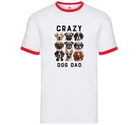 Crazy Dog Dad - Maglietta Ringer Uomo - Amore Per I Cani Labrador