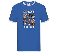 Crazy Dog Dad - Maglietta Ringer Uomo - Amore Per I Cani Labrador
