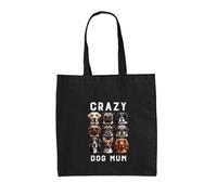 Crazy Dog Mum - Borsa In Tela - Cani Animali Amore Labrador Mamma Madre