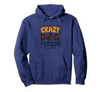 Crazy Dog Person, Zampa d'osso, Corona per Amanti degli Animali Felpa con Cappuccio, Unisex per Adulti, Navy, L