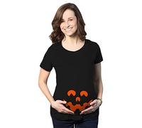 Crazy Dog Tshirts - Maternity Cartoon Eyes Pumpkin Face T Shirt Halloween Fall October Pregnancy Tee - Divertente Magliette di maternità