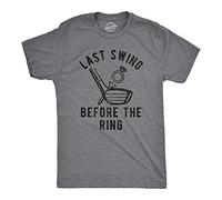 Crazy Dog Tshirts - Mens Last Swing Before The Ring Tshirt Funny Golf Bachelor Bachelorette Wedding Tee (Dark Heather Grey) - XXL - Divertente Uomo Maglietta