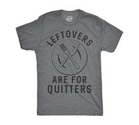 Crazy Dog Tshirts - Mens Leftovers Are for Quitters Tshirt Funny Thanksgiving Dinner Tee (Dark Heather Grey) - S - Divertente Uomo Maglietta