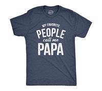 Crazy Dog Tshirts - Mens My Favorite People Call Me Papa T Shirt Funny Humor Father Tee for Guys (Heather Navy) - M - Divertente Uomo Maglietta