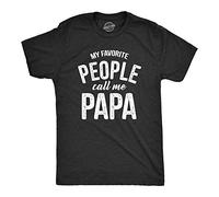 Crazy Dog Tshirts - Mens My Favorite People Call Me Papa T Shirt Funny Humor Father Tee for Guys (Heather Black) - M - Divertente Uomo Maglietta