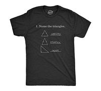 Crazy Dog Tshirts - Mens Name The Triangles Funny Math T Shirt Sarcasm Novelty I Love Math Graphic (Heather Black) - 3XL - Divertente Uomo Maglietta