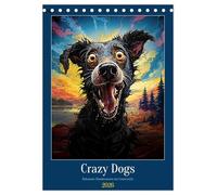 Crazy Dogs Bekannte Hunderassen im Comicstyle (Tischkalender 2026 DIN A5 hoch), CALVENDO Monatskalender: Hundeportäit im Cartoon haften Twist.