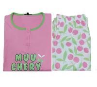CRAZY FARM PIGIAMA DONNA COTONE GIOVANILE COMPLETO CASA MANICA PANTALONE LUNGHI