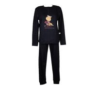 CRAZY FARM Pigiama Donna Cotone Invernale Interlock Manica Lunga Collo Serafino Articolo: 15968, 3019 Navy, L