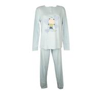 CRAZY FARM Pigiama Donna Cotone Invernale Interlock Manica Lunga Collo Serafino Articolo: 15976, 3021 Sky Blue, S