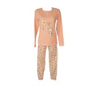 CRAZY FARM Pigiama Donna Cotone Leggero Manica Lunga Collo Serafino Pantalone con Polsino e Elastico in Vita Cotone Art 16035, 1000 Variante Unica, L