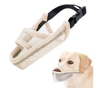Crazy Felix - Museruola in nylon per cani di taglia piccola, media e grande, in rete traspirante, per animali domestici, anti-morso e anti-abbaio, S, beige