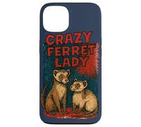 Crazy Ferret Signora Divertente Proprietario Animale Umorismo Custodia per iPhone 13