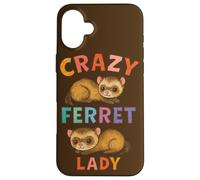 Crazy Ferret Signora Divertente Proprietario Animale Umorismo Custodia per iPhone 16 Plus