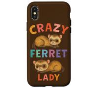 Crazy Ferret Signora Divertente Proprietario Animale Umorismo Custodia per iPhone X/XS