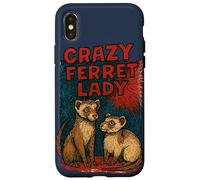Crazy Ferret Signora Divertente Proprietario Animale Umorismo Custodia per iPhone X/XS