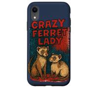 Crazy Ferret Signora Divertente Proprietario Animale Umorismo Custodia per iPhone XR