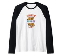 Crazy Ferret Signora Divertente Proprietario Animale Umorismo Maglia con Maniche Raglan