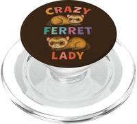 Crazy Ferret Signora Divertente Proprietario Animale Umorismo PopSockets PopGrip per MagSafe