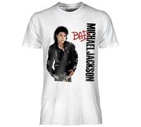 CRAZY FOR ROCK Michael Jackson T Shirt Ufficiale Bad. Maglietta Unisex in Cotone. Maglia vestibilità Regular per Adulto e Ragazzo S