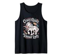 Crazy Gypsy Vanner, da Donna, con Piume di Cavallo, Western, per Equitazione Canotta