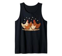 Crazy Hen Family Funny Chicken Retro Vintage Art Canotta