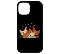 Crazy Hen Family Funny Chicken Retro Vintage Art Custodia per iPhone 12 mini