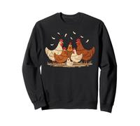 Crazy Hen Family Funny Chicken Retro Vintage Art Felpa