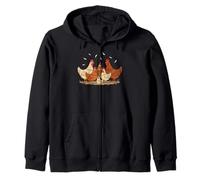 Crazy Hen Family Funny Chicken Retro Vintage Art Felpa con Cappuccio