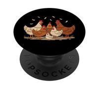 Crazy Hen Family Funny Chicken Retro Vintage Art PopSockets PopGrip Adesivo