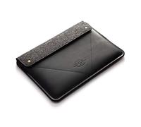 Crazy Horse Craft Custodia in vera pelle italiana per MacBook Air 13" con M1 / M2 - Nero Carbonio - Vintage Wool Felt Case, Cover, Mac Laptop Bag