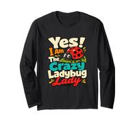 Crazy Ladybug Lady Gardener Insetto Umorismo Maglia a Manica
