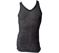 Crazy Lizard Gilet avec périzome noir Gilet en velours côtelé en coton avec cordon de serrage. Gilet en rete ou muscolare gilet en différentes couleurs bianco, nero, rosso, giallo, verde, bleu et