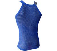 CRAZY LIZARD Gilet con lacci. Gilet classico in rete di cotone. Gilet muscolare in bianco, nero, rosso, giallo, verde, blu e molti altri colori., Blu reale, XL