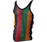 Crazy Lizard Gilet en velours côtelé Rasta en gilet classique en velours côtelé Rasta. Gilet rasta pour homme aux couleurs rasta Rasta String Muscle Gilet rosso, giallo, bleu, vert et plusieurs