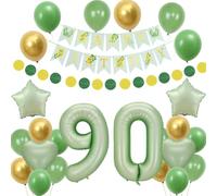 Crazy-M Palloncini 90 Anni Donna Compleanno Decorazioni Verde Oro