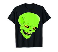 Crazy Neon Evil Skull Spaventoso Maglietta