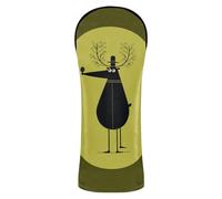 Crazy Oval Birdman - Copritesta per mazze da golf, in pelle di alta qualità, impermeabile, con targhetta intercambiabile, per conducente, fairway, legno ibrido