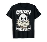Crazy Panda Lady, Divertente Orso Pazzo, Halloween Maglietta