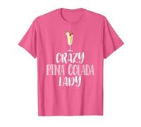 Crazy Pina Colada Lady - Simpatico Cocktail di Pina Colada Maglietta, Uomo, Rosa mélange, S