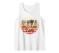 Crazy Plant Lady Retro Tramonto Pianta D'appartamento Giardiniere Boho Canotta