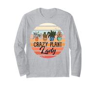Crazy Plant Lady Retro Tramonto Pianta D'appartamento Giardiniere Boho Maglia a Manica