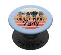 Crazy Plant Lady Retro Tramonto Pianta D'appartamento Giardiniere Boho PopSockets PopGrip Adesivo