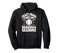 Crazy Proud Always Loud Baseball Grandma Felpa con Cappuccio
