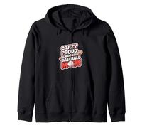Crazy Proud Always Loud Baseball Mom Di supporto ------ Felpa con Cappuccio