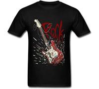 Crazy Rock Broken Guitar Print Guys Music Band Team Top Custom Company Unisex 100% Cotton Short-Sleeve T-Shirts Black XL