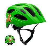 Crazy Safety Casco da Bici S.W.A.T per Bambini 6-12 Anni | per Bicicletta, Skateboard, MTB e Pattini a Rotelle con Fanale Ricaricabile | Regolabile 54-58 cm (Nero)