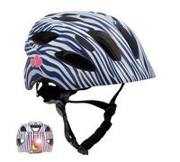 CRAZY SAFETY Casco da Bici per Bambini di 6-12 Anni | Strisce Bianche | Omologato EN1078 | Crazy Safety M/54-58