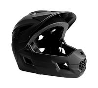 Crazy Safety Casco integrale nero, per mountain bike, BMX, skateboard, 2 in 1, con protezione per il mento rimovibile, taglia M 54 - 57 cm, leggero e ventilato